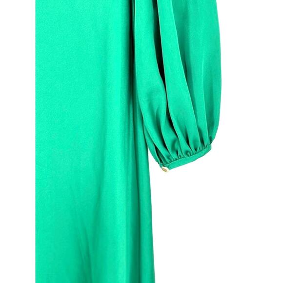 Ieena for Mac Duggal Green Charmeuse Empire Waist Blouson Sleeve Gown – Size 6 - Picture 6 of 10